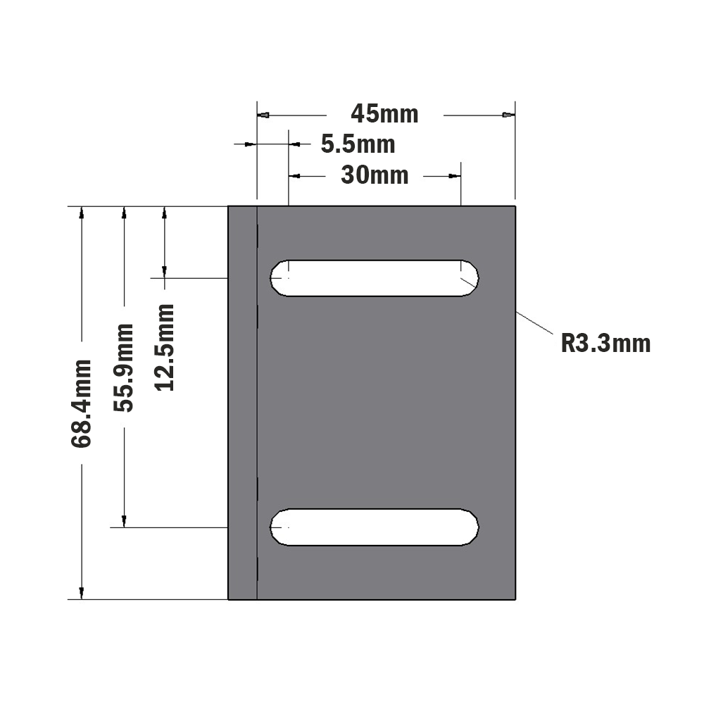52-122-0 MODULAR SOLUTIONS GRAY POWDER COATED ALUMINUM BALL LATCH 70MM BRACKET